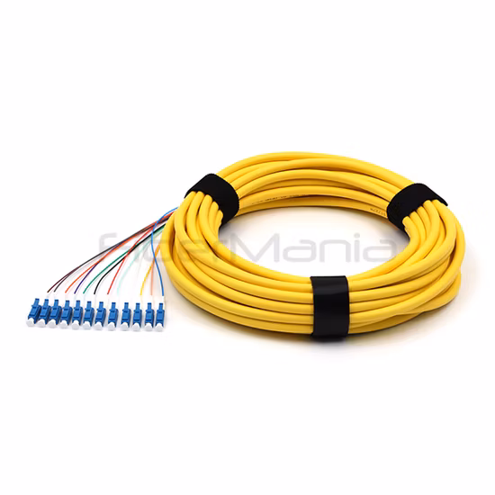 Отличная механическая устойчивость LC APC Upc 12-ядерный одномодовый оптоволоконный патч-корд для оптоволоконного испытательного оборудования, кабельного телевидения, кабельного телевидения